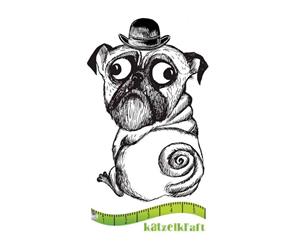 Katzelkraft - Rubber stamp dog Booly - French style