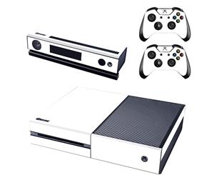 REYTID Console Skin / Sticker + 2 x Controller Decals & Kinect Wrap Compatible with Microsoft Xbox One - Full Set - White - White