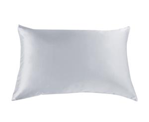 Royal Comfort Mulberry Soft Silk Hypoallergenic Pillowcase Twin Pack 51 x 76cm - Silver