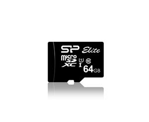 Silicon Power Elite Class10 Series Micro SD 64GB w/ Adapter - Memory Card File Backup Storage