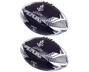 2x Summit Global AFL Hyper H20 Fremantle Dockers Sport Train Football/Rugby Ball