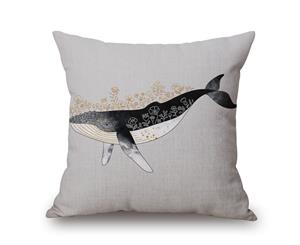 A Whale on Cotton&linen Pillow Cover 80802