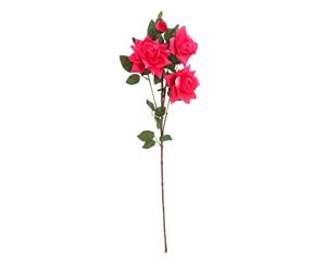 Artificial Fake Flowers Bouquet Greenery Foliage Leaf Roses Wedding Decor[Design Rose D (Hot Pink) (80cm)]