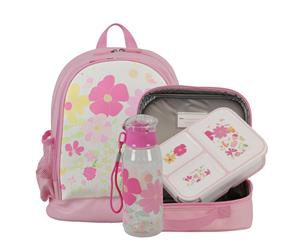 Bobble Art Large Backpack Lunch Bag Bento Box and Drink Bottle Garden