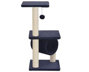 Cat Tree with Sisal Scratching Posts Dark Blue Pet Scratch Platform