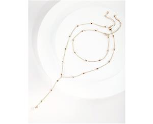 Lovisa Gold Pearl Drop Choker Necklace