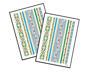 Metallic Temporary Tattoo Gold Silver Glitter Party Body Sticker Waterproof 2 Sheets 091