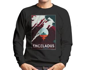 NASA Enceladus Interplanetary Travel Poster Men's Sweatshirt - Black