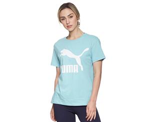 Puma Women's Classics Logo Tee / T-Shirt / Tshirt - Milky Blue