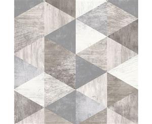 Rasch Portfolio Geometric Wood Wallpaper Grey (213508)