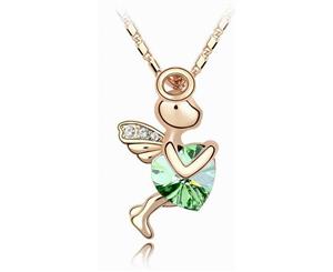 Swarovski Crystal Elements Necklace - Maisie Angel Fairy - Various Colours - 18K Gold - Gift Idea - Emerald Green Necklace