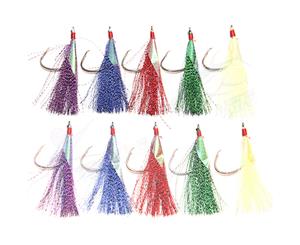 10x Snapper Snatchers Hooks Flasher Circle Hooks Fishing Rig Paternoster Lumo