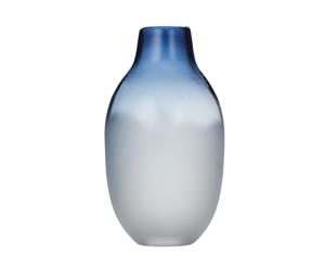 Amalfi Maisie Glass Handmade Decorative Flower Plant Vase Blue/White 17x31cm