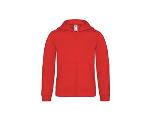 B&C Childrens/Kids Plain Full Zip Hoodie Jacket (Red) - RW3494