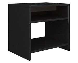 Bedside Cabinet High Gloss Black Chipboard Bedroom Nightstand End Table