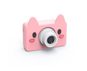 Catzon 8.0MP HD Kids Toy Video Digital Camera Portable Camcorder 2.0&quotLCD Screen Kid Gifts+32GB SD Card+Card reader-Pig