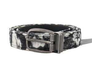 Dolce & Gabbana Black White Pattern Cotton Leather Belt