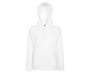 Fruit Of The Loom Ladies Fitted Lightweight Hooded Sweatshirt / Hoodie (240 Gsm) (White) - BC2657