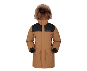 Mountain Warehouse Mens Waterproof Down Parka Jacket Winter Rain Coat - Tan