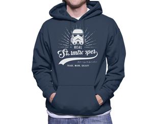 Original Stormtrooper Baseball Text Men's Hooded Sweatshirt - Navy Blue