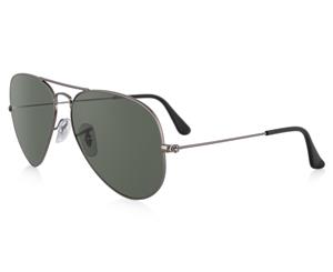 Ray-Ban Aviator RB3025 Sunglasses - Gunmetal/Green