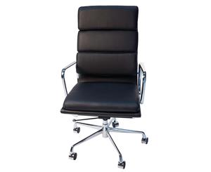 Replica Eames High Back Soft Pad Executive Desk / Office Chair - Black