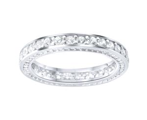 Sterling 925 Silver Pave Ring - Eternity Zirconia Band