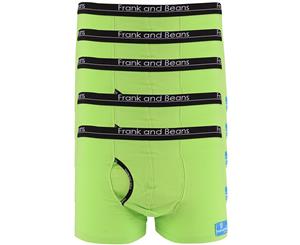 5 Pack Boxer Briefs Frank and Beans Underwear Mens Cotton S M L XL XXL Trunks - Green