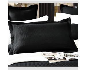 A Pair of 100% Cotton Black Waffle Pillowcases 48x73cm+5cm