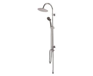 AB Tools Chrome Dual Outlet Shower with Fixed Head & Adjustable 3 Spray Pattern Handset