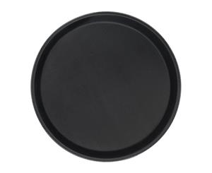 Argon Tableware Non Slip Round Black Serving Tray for Food and Drinks - 28cm