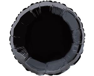 Black Round 45cm Foil Balloon Packaged