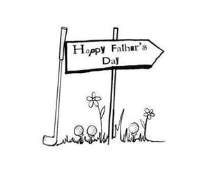 Gourmet Rubber Stamps Cling Stamps 2.75Inch X4.75Inch Happy Father's Day Golfer