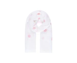 Intrigue Womens/Ladies Sparkle Blossom Print Pleated Scarf (White/Pink) - JW924