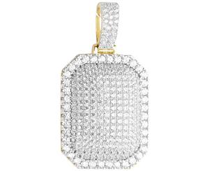 Premium Bling - 925 Sterling Silver Dog Tag Pendant gold - Gold