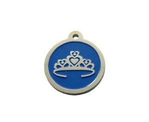 Princess Tiara ID Tag - Blue & Silver