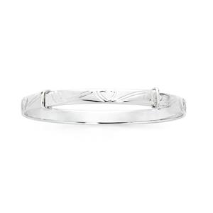 Silver 40mm Engraved Expander Bangle