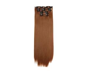 24" High Grade Brown Light Brown Straight 6Piece 17Clips Hair Extension