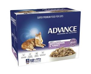 ADVANCE 1+ Years Light Cat with Chicken & Turkey in Jelly