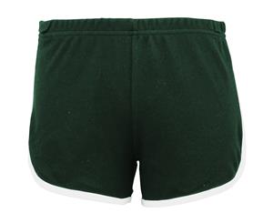 American Apparel Womens/Ladies Cotton Casual/Sports Shorts (Forest / White) - RW4012