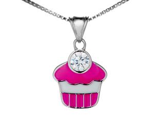 Cupcake Necklace in Sterling Silver