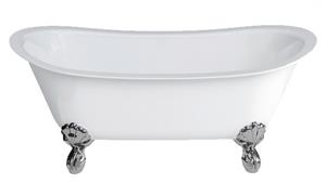 Gareth Ashton Batello 1690mm Stone Freestanding Bath with White Claw Feet