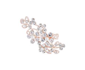 Lovisa Rose Gold Floral Crystal Pearl Hair Clip