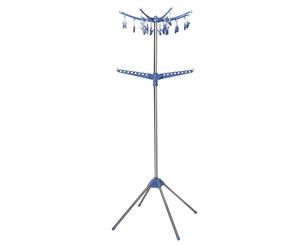 Portable Folding Clothes Double Line Airer Stand Dryer Garment Hanger Coat Rack