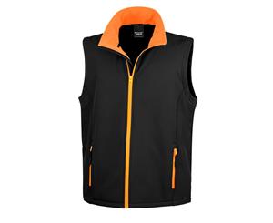 Result Mens Core Printable Softshell Bodywarmer (Black / Orange) - RW3699