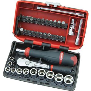 Sidchrome 38 Piece 1/4inch Metric Nano Socket Set