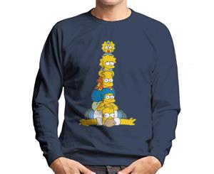 The Simpsons Family Stack Men's Sweatshirt - Navy Blue