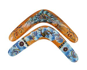 Australia Souvenir Aboriginal Art Returning Boomerang Wood 30cm 12 [Colour Blue ]