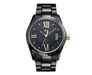 JBW Men Black Ion-Plated Stainless Steel Watch J6311E