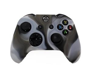 REYTID Controller Skin Silicone Protective Rubber Cover Gel Grip Case - Compatible with Microsoft Xbox One Gamepad - White/Silver/Brown